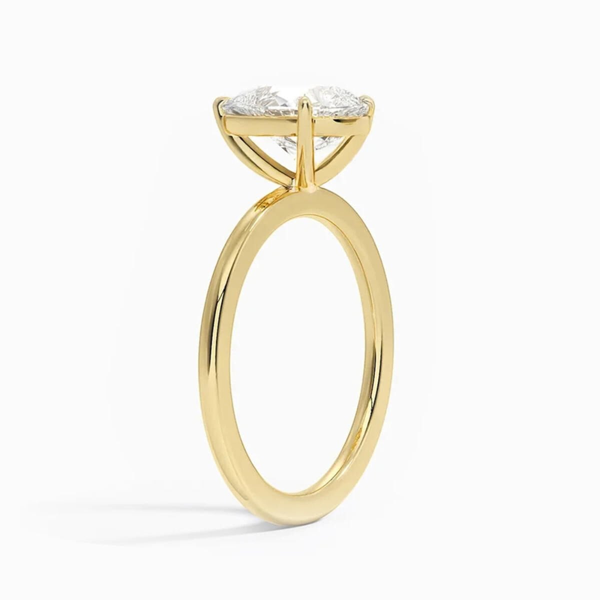 14K Yellow Gold Oval Solitaire 2 Ct Moissanite Ring