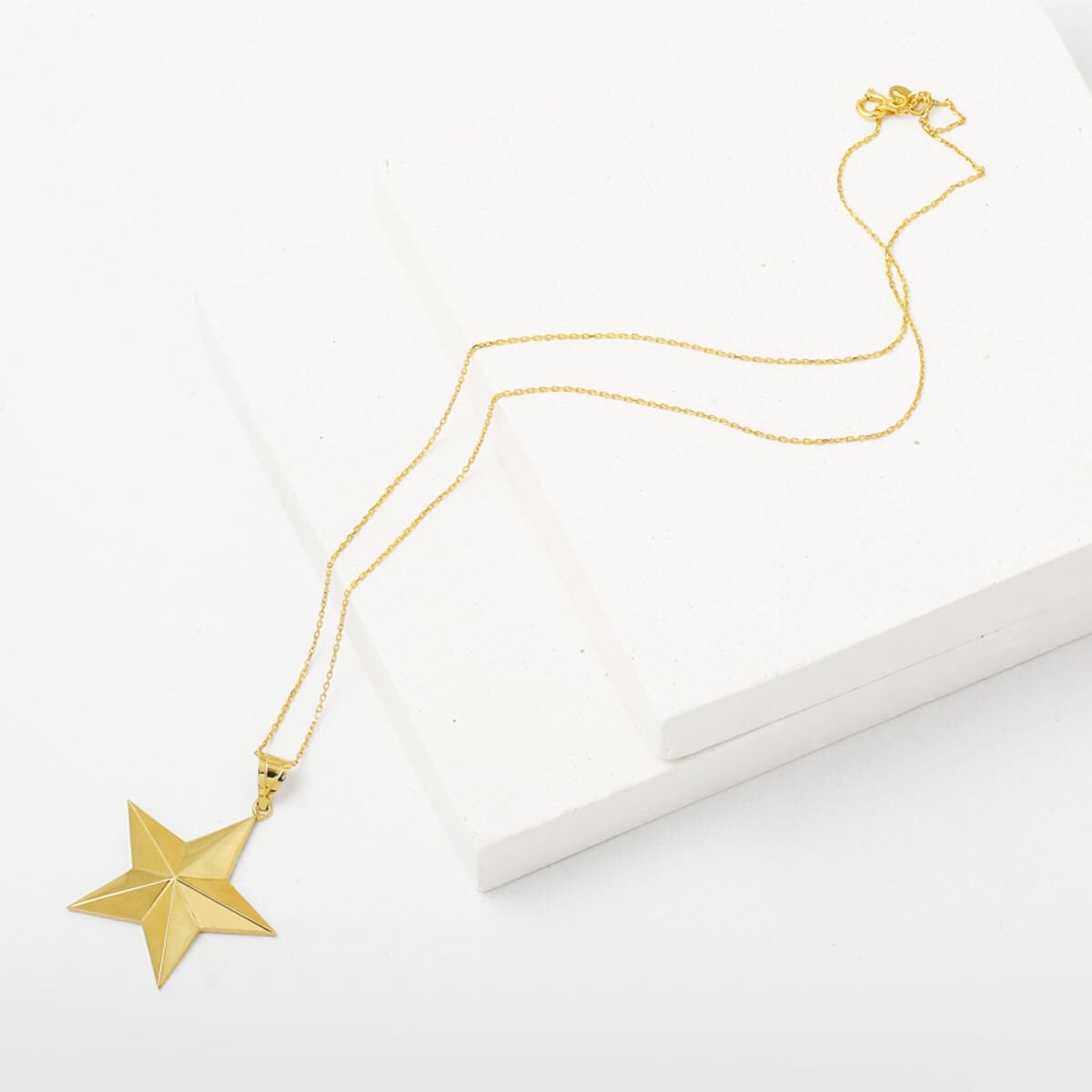 14K Yellow Gold Star Large Pendant