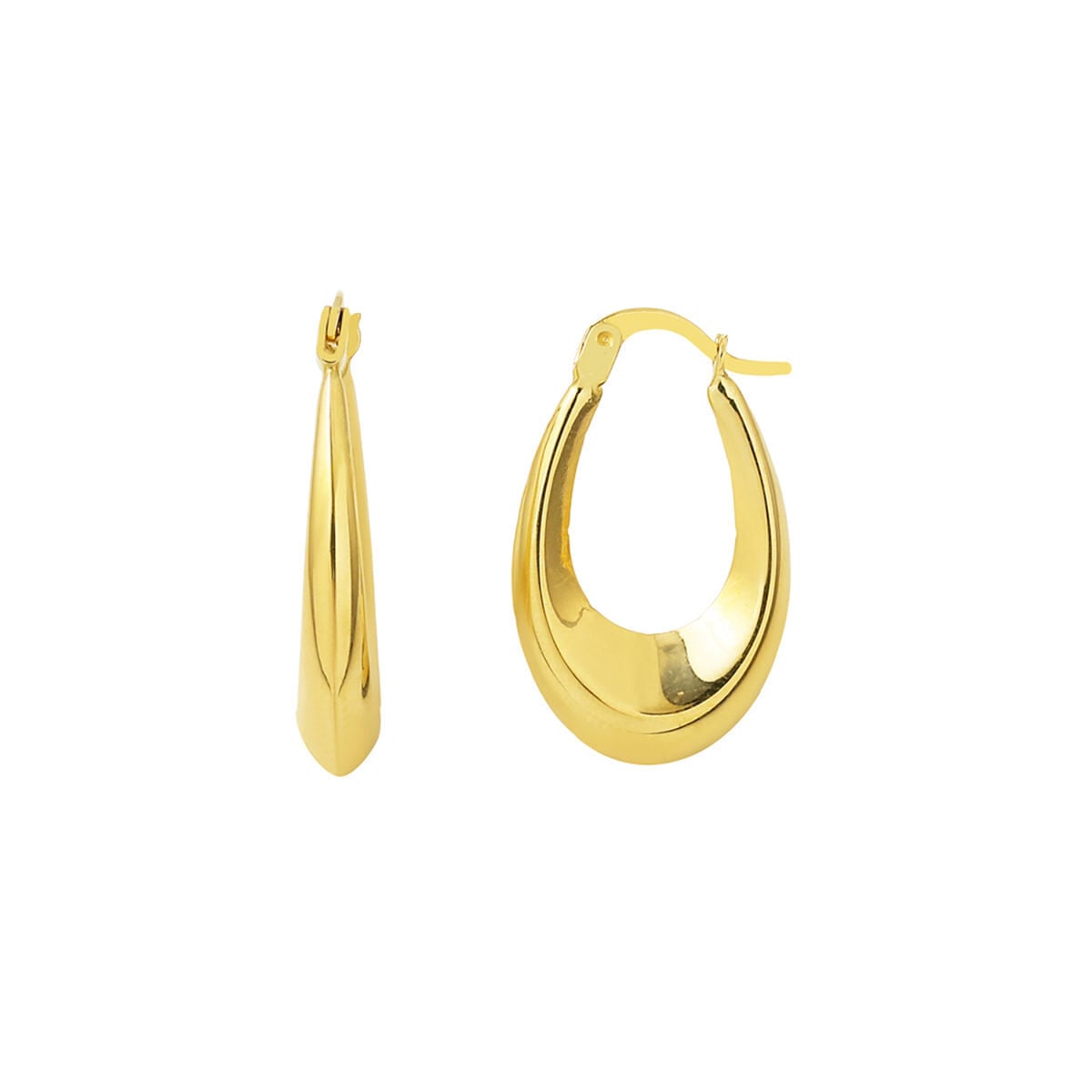 14K Yellow Gold Venus Hoop Earrings