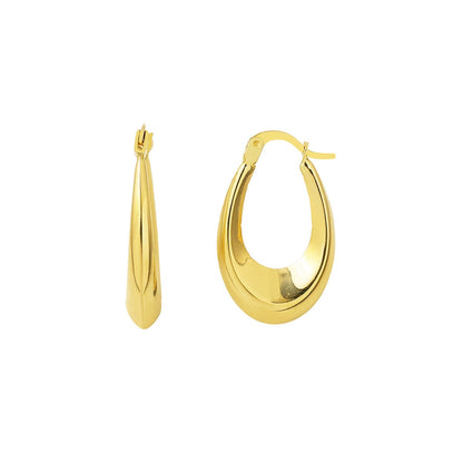 14K Yellow Gold Venus Hoop Earrings
