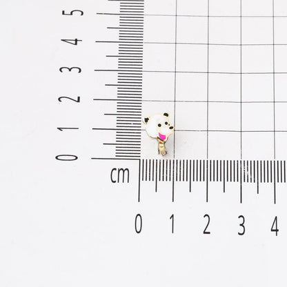 14K Yellow Gold Children's Enamel Earrings