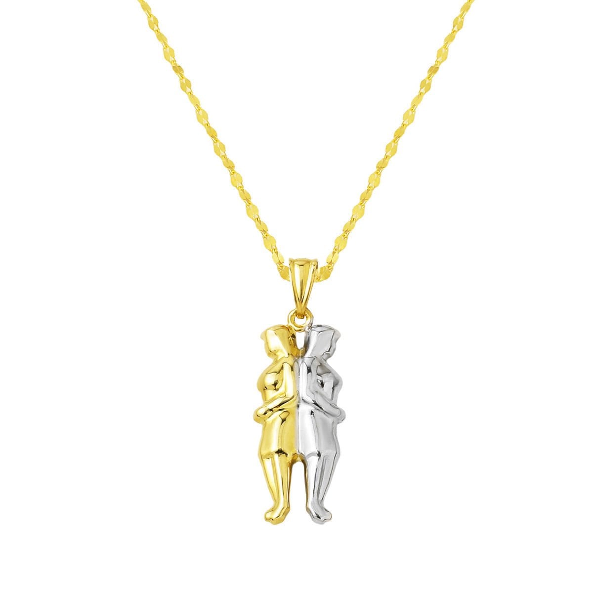 14K Yellow Gold Gemini Zodiac Necklace