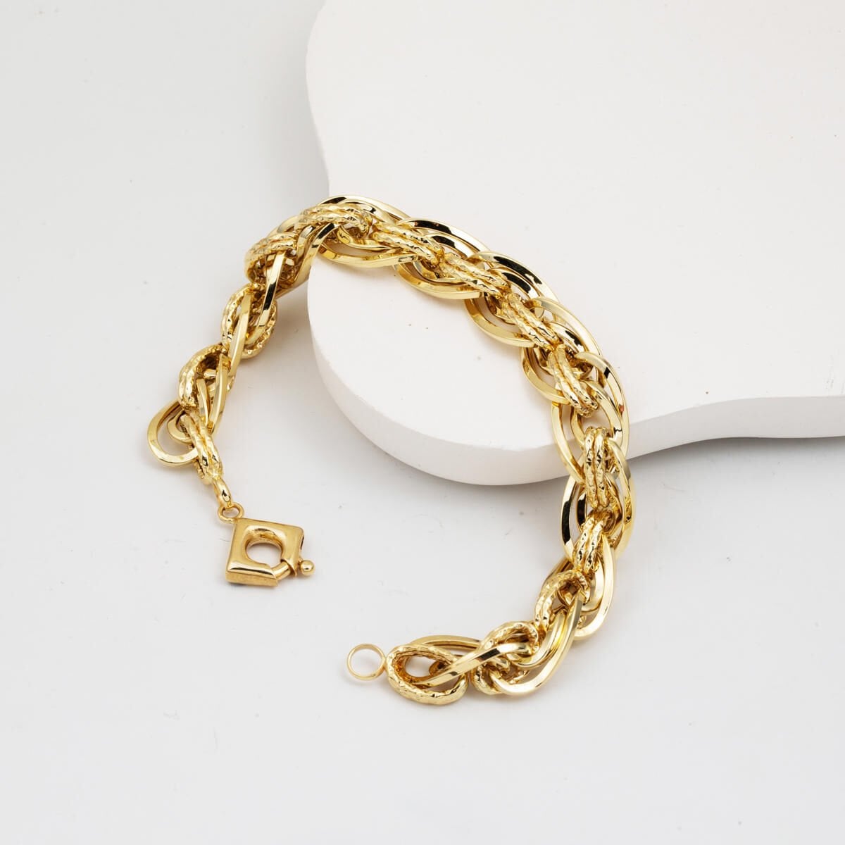 14K Yellow Gold Hand Engraved Hoop Bracelet
