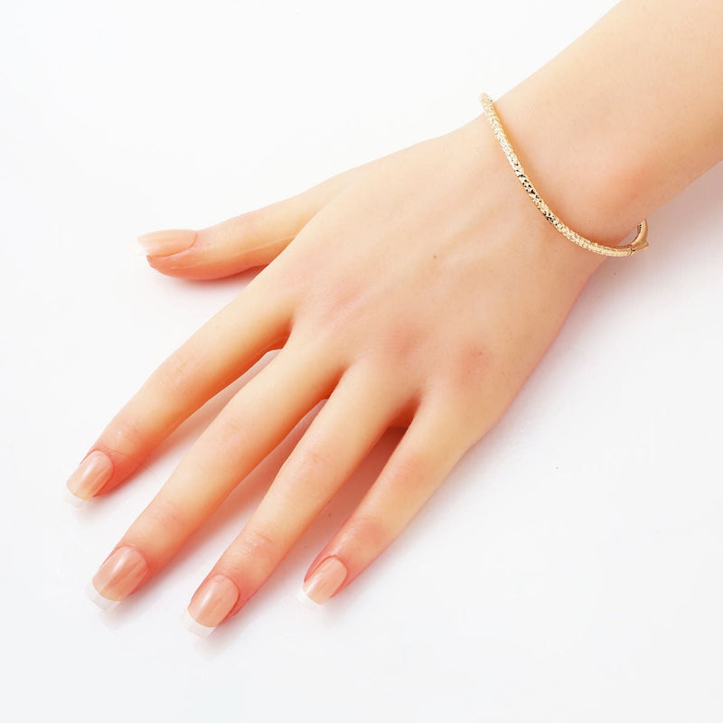 14K Rose Gold Wavy Modern Bangle