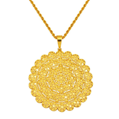 22K Yellow Gold Light Circle Necklace