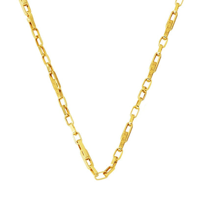 14K Yellow Gold Designer Inspired Paperclip Unisex Chain 50 cm
