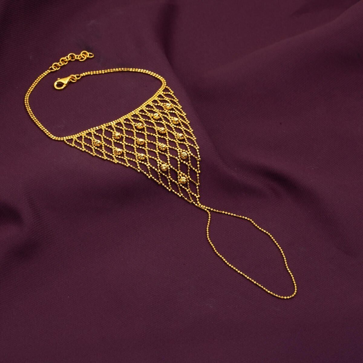 14K Yellow Gold Bead Braided Shahmaran Bracelet (7.2 g)