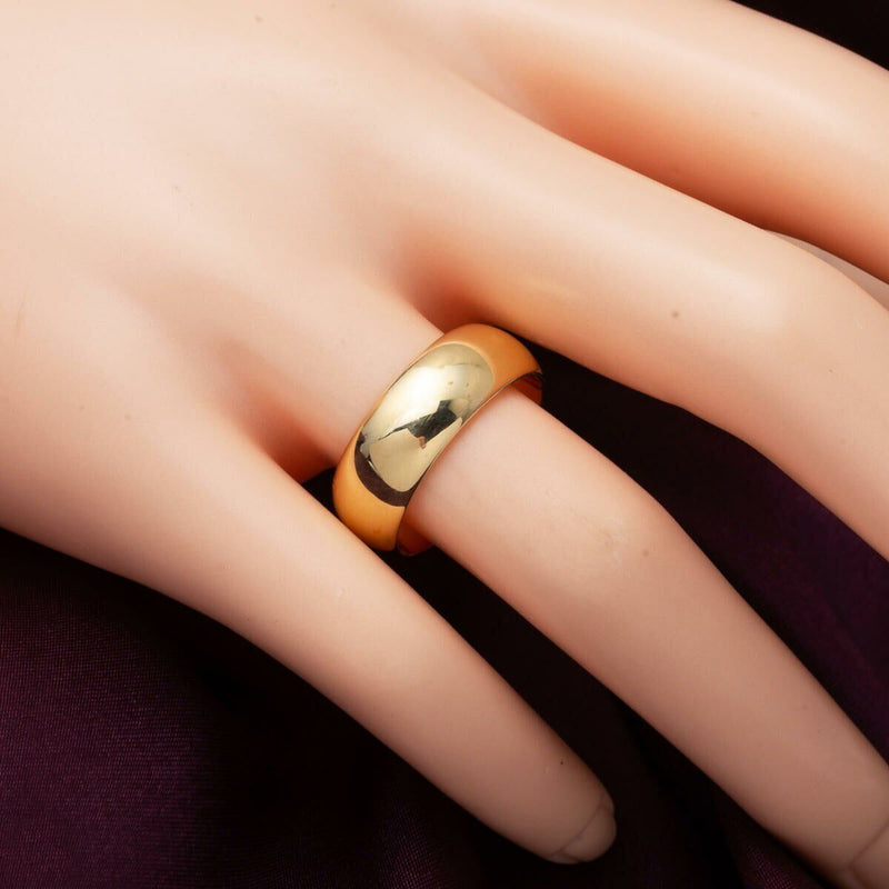 14K Yellow Gold 8 mm Wide Wedding Band Set