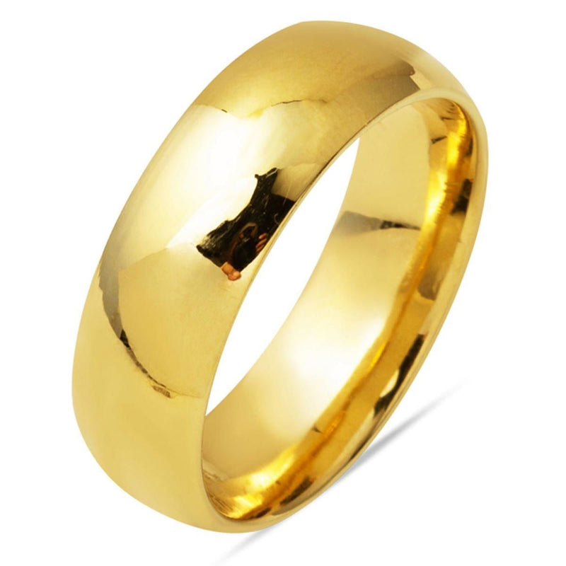 14K Yellow Gold 8 mm Wide Men's Wedding Band
