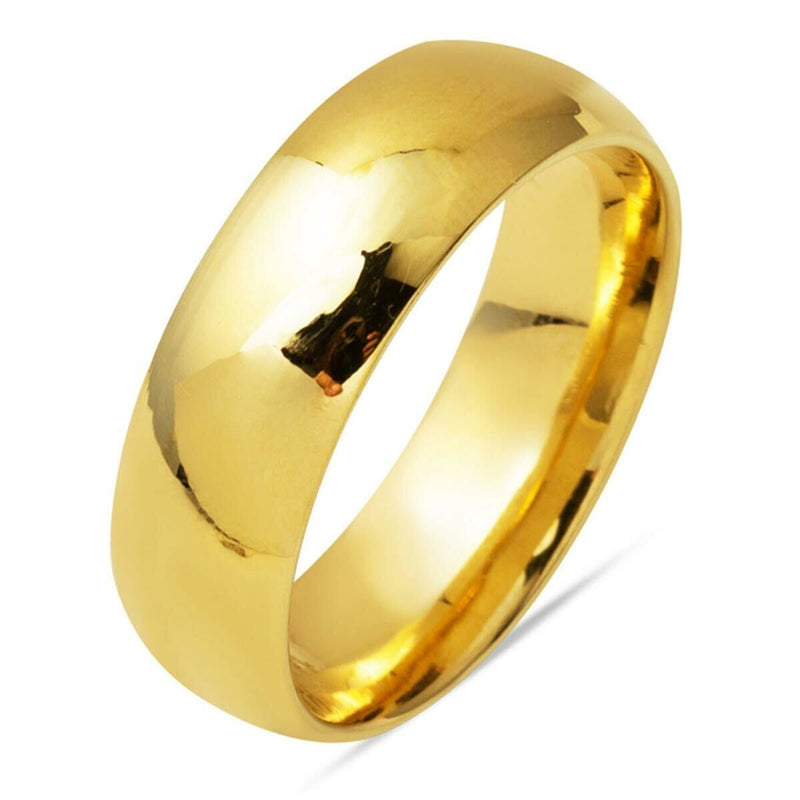 14K Yellow Gold Wide 8 mm Women's Wedding Band