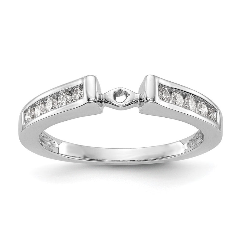 14K White Gold Peg Set 1/4 carat Channel-set Diamond Semi-mount Engagement Ring