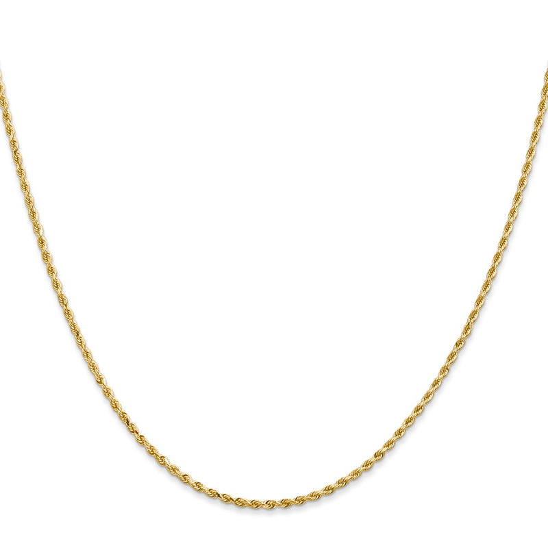 26 Inch 10K Yellow Gold 1.75mm Diamond Cut Rope Chain Necklace
