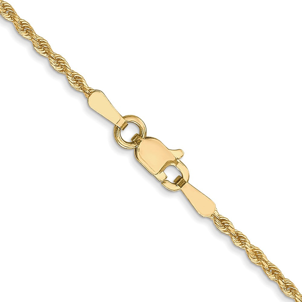 16 Inch 10K 1.75mm Diamond-Cut Rope Chain Necklace