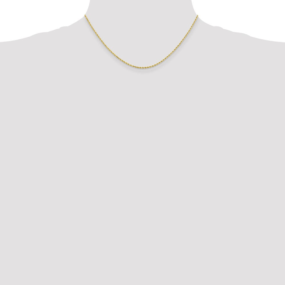16 Inch 10K 1.75mm Diamond-Cut Rope Chain Necklace