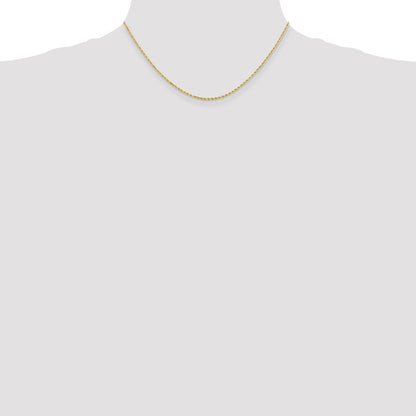16 Inch 10K 1.75mm Diamond-Cut Rope Chain Necklace