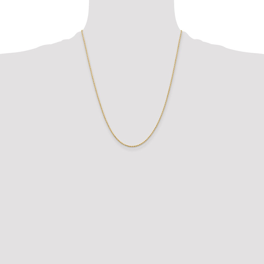 22 Inch 10K Yellow Gold 1.75mm Diamond Cut Rope Chain Necklace