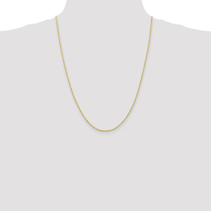 24 Inch 10K 1.75mm Diamond-Cut Rope Chain Necklace