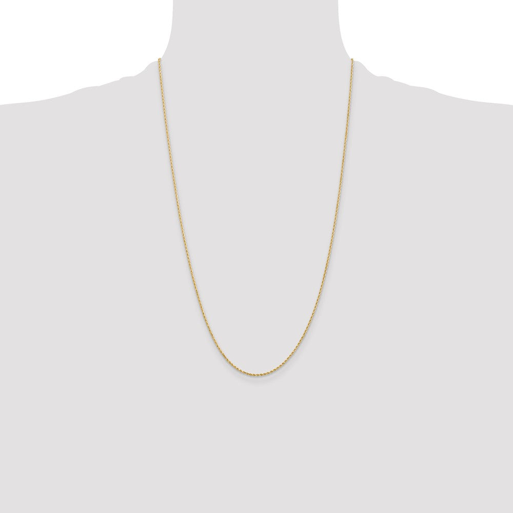 26 Inch 10K Yellow Gold 1.75mm Diamond Cut Rope Chain Necklace