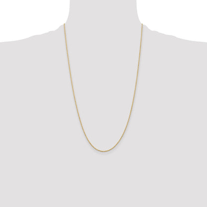 26 Inch 10K Yellow Gold 1.75mm Diamond Cut Rope Chain Necklace