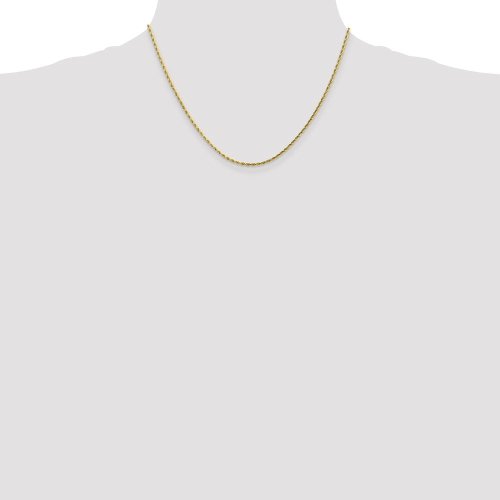 18 Inch 10K 2mm Diamond-Cut Rope Chain Necklace