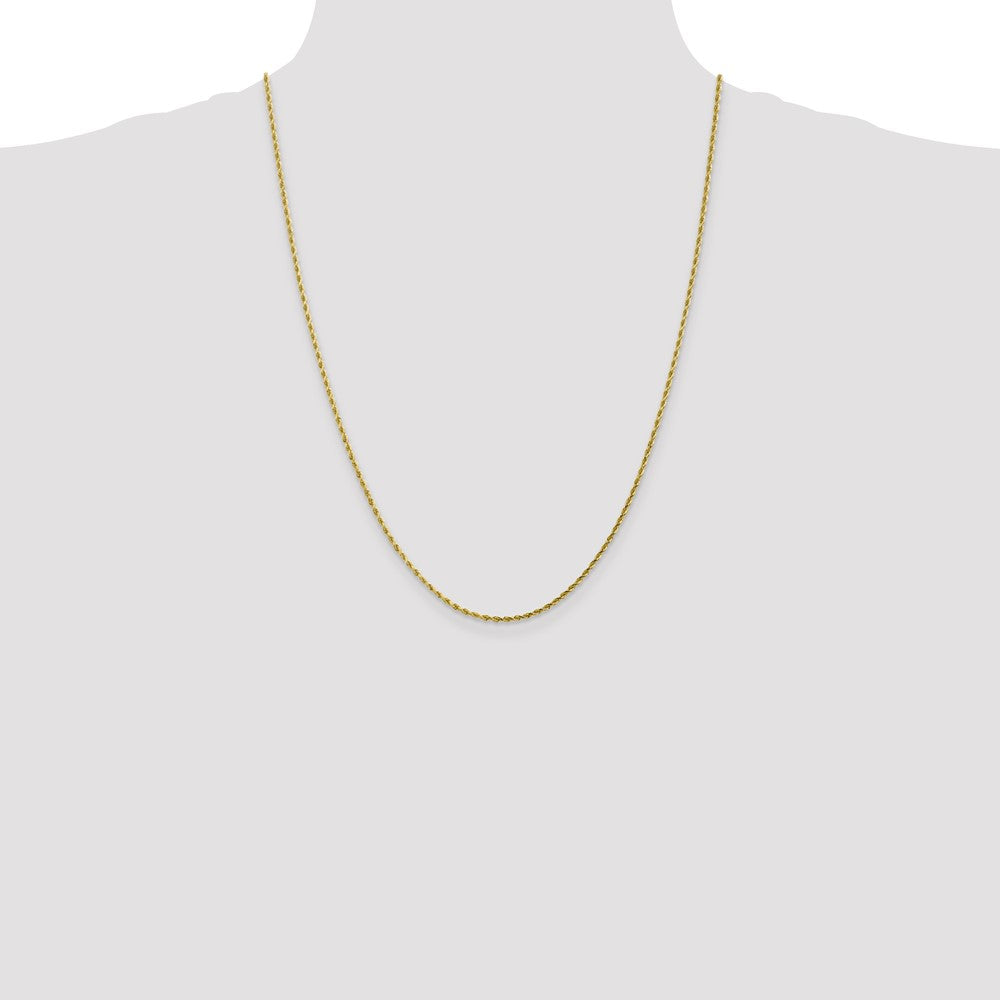 24 Inch 10K 2mm Diamond-Cut Rope Chain Necklace