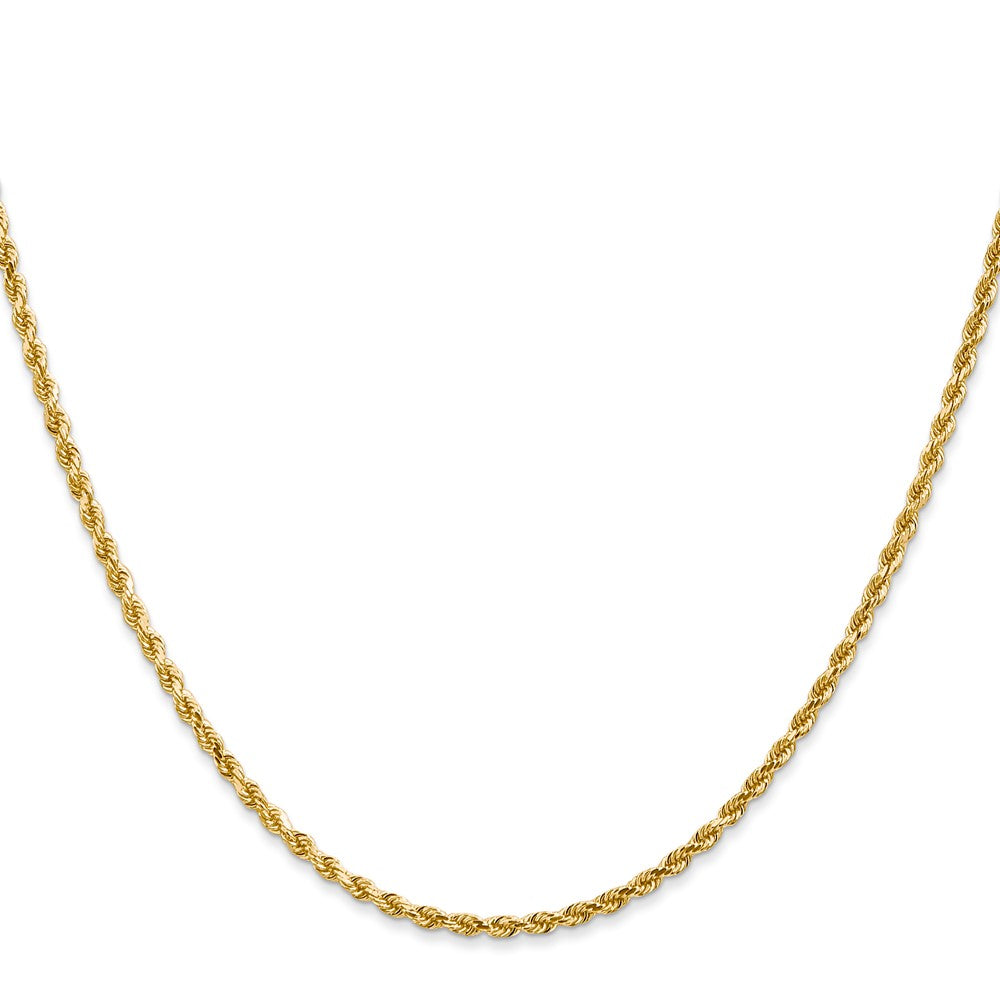 22 Inch 10K 2.25mm Diamond-Cut Rope Chain Necklace