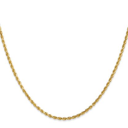 22 Inch 10K 2.25mm Diamond-Cut Rope Chain Necklace
