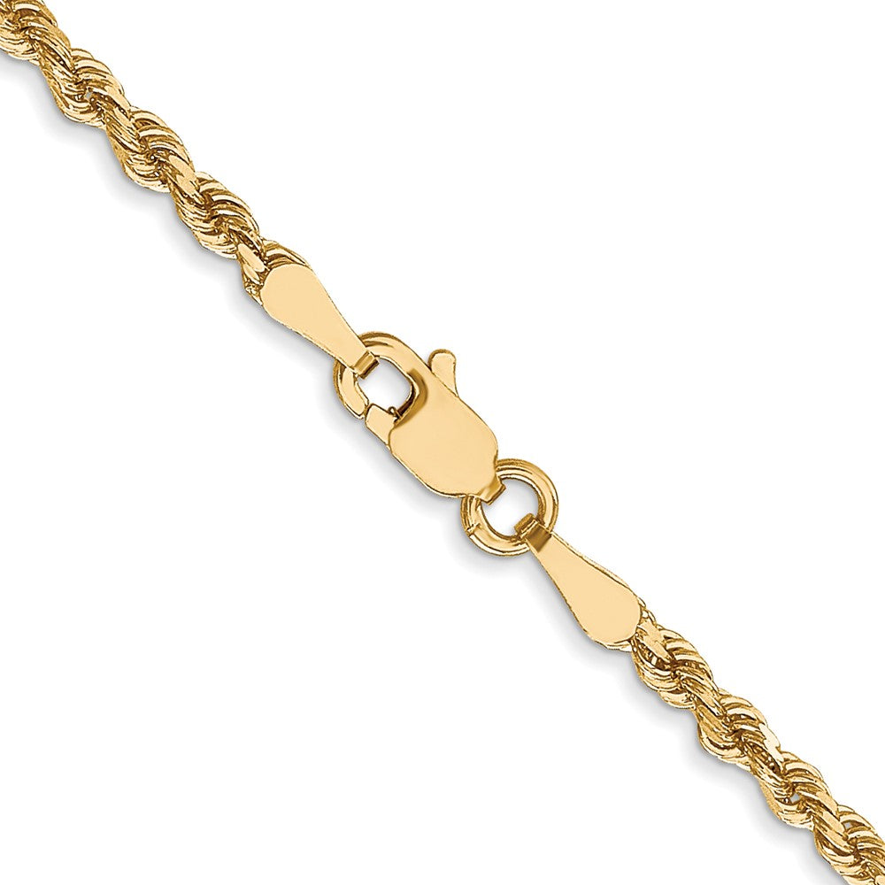 22 Inch 10K 2.5mm Diamond-Cut Rope Chain Necklace