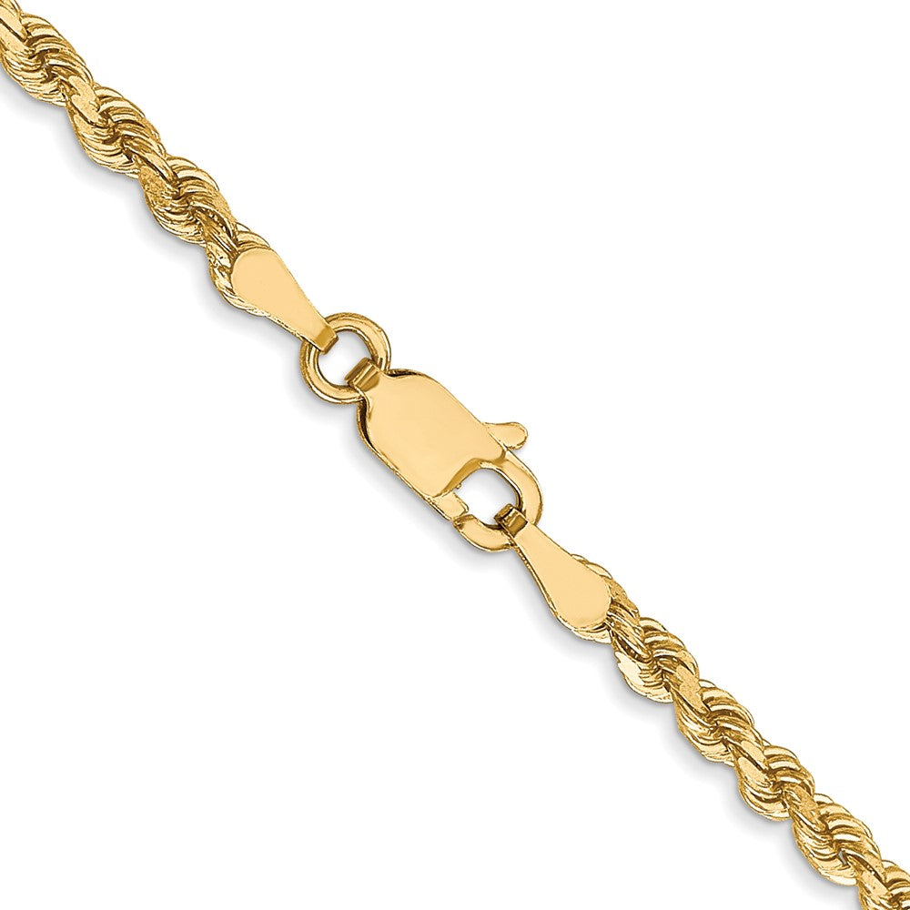 26 Inch 10K Yellow Gold 2.75mm Diamond Cut Rope Chain Necklace