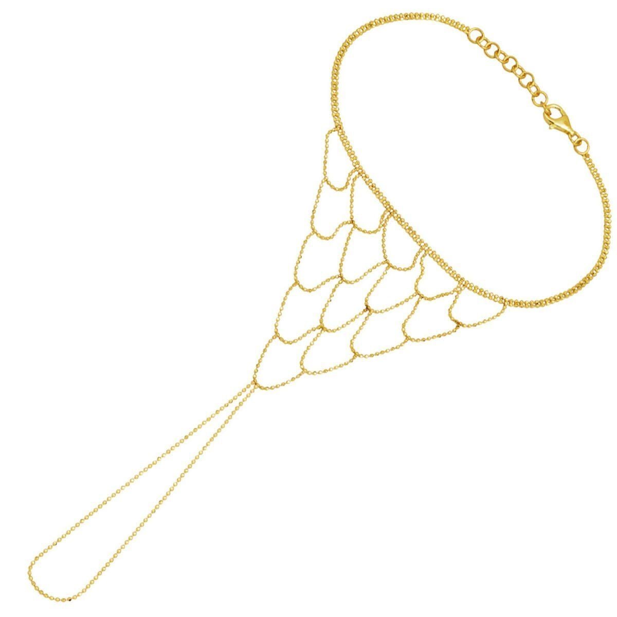 14K Yellow Gold Mini Ball Chain Shahmaran Bracelet