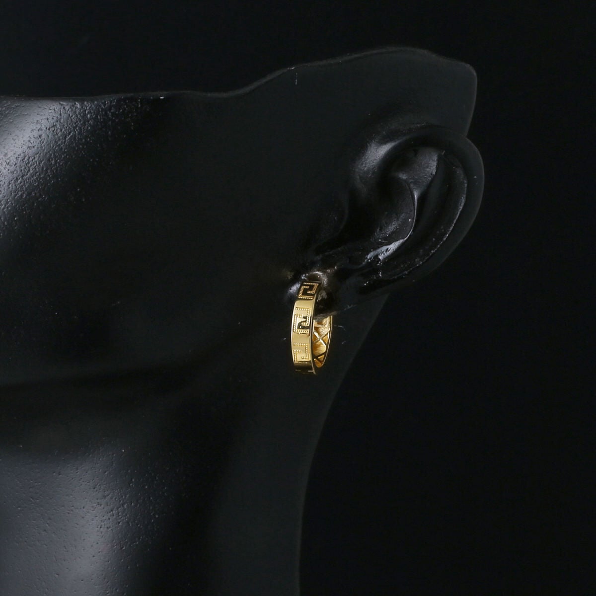 14K Yellow Gold Double Sided Modern Hoop Earrings
