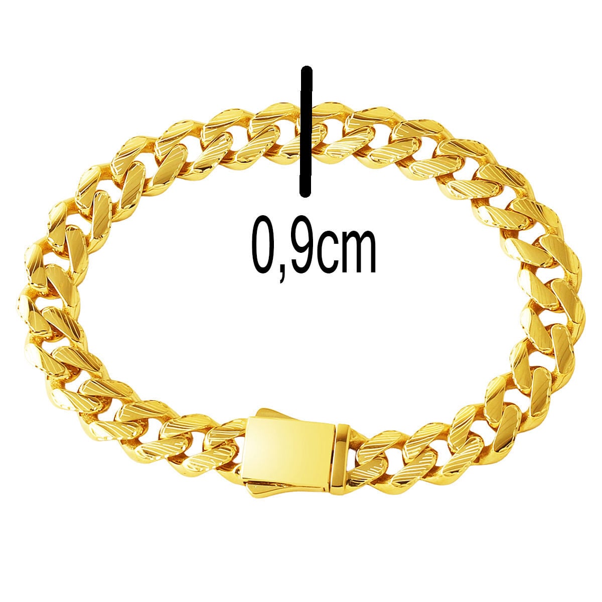 14K Yellow Gold Sparkling Curb Bracelet