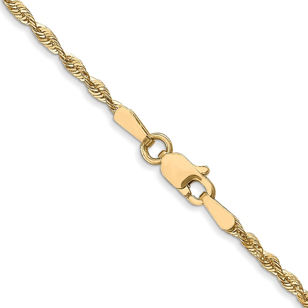 30 Inch 10K 1.8mm Diamond-Cut Lightweight Rope Chain Necklace
