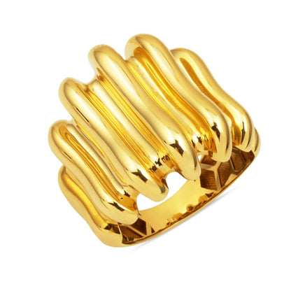 14K Yellow Gold Sequence Ring