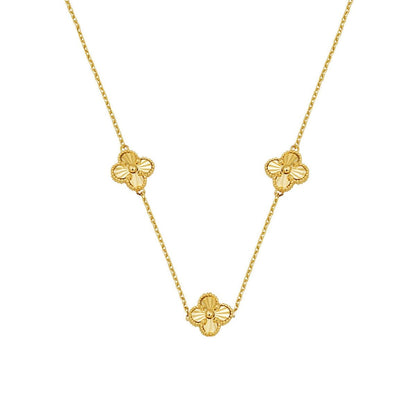14K Yellow Gold Clover Necklace (3.34 g)