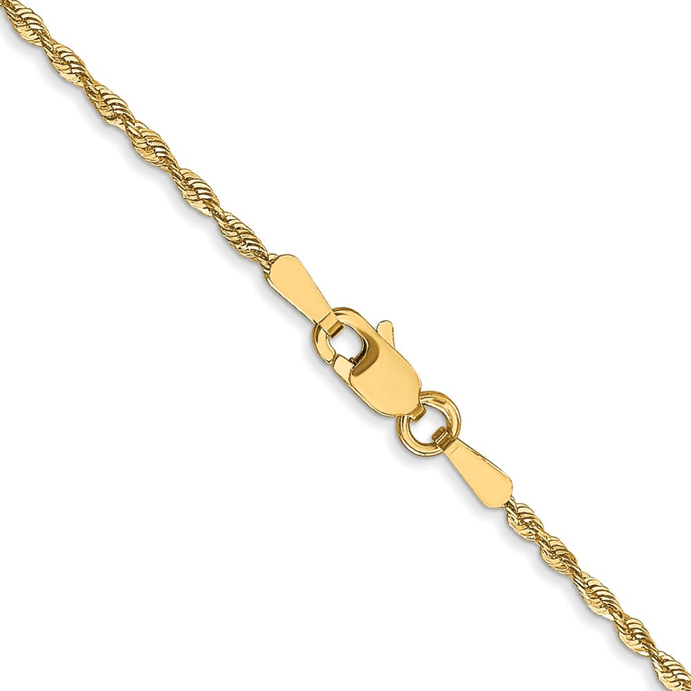 26 Inch 10K Yellow Gold 1.5mm Diamond Cut Lightweight Rope Chain Necklace