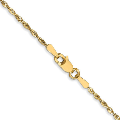 26 Inch 10K Yellow Gold 1.5mm Diamond Cut Lightweight Rope Chain Necklace