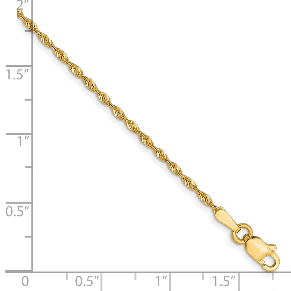 9 Inch 10K 1.5mm Diamond-Cut Lightweight Rope Chain Anklet