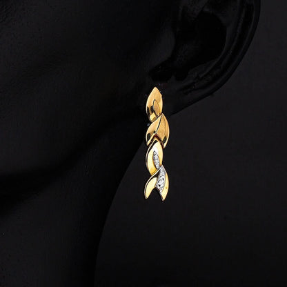 14K Yellow Gold Handcrafted Necklace Bracelet and Earrings Set