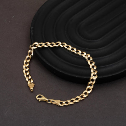 14K Yellow Gold Minimalist Curb Bracelet