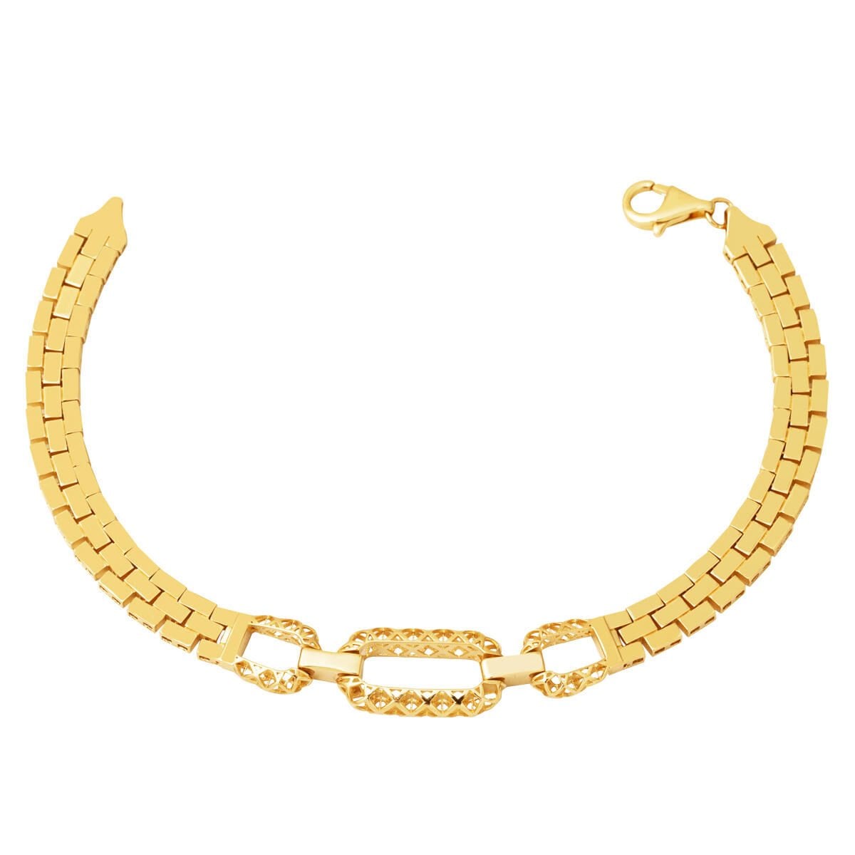 14K Yellow Gold Designer Inspired Link ID Bracelet