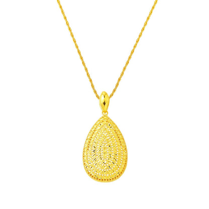 14K Yellow Gold Teardrop Bridal Necklace