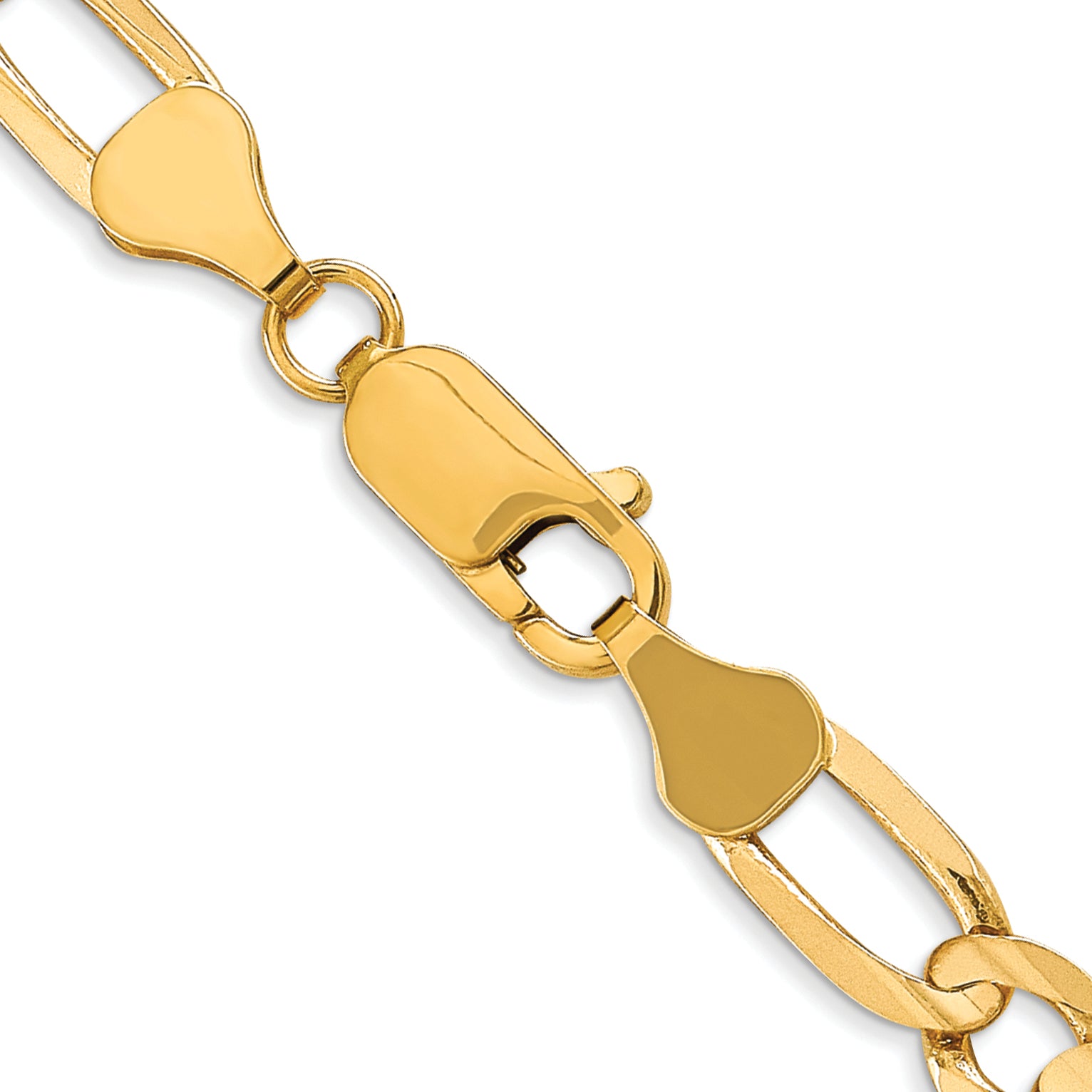 10K Yellow Gold 6mm Concave Figaro Bracelet