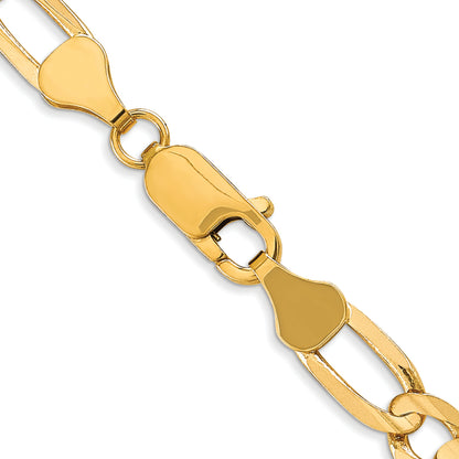 10K Yellow Gold 6mm Concave Figaro Bracelet