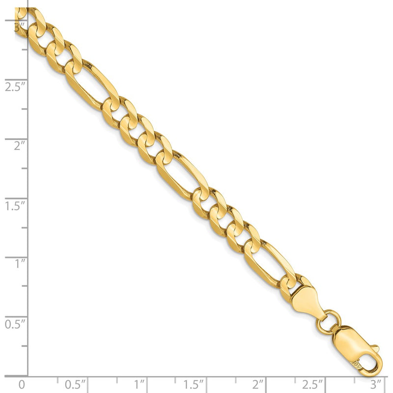 8 Inch 10K 6mm Concave Figaro Bracelet