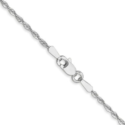 20 Inch 10K White Gold 2.5mm Diamond-Cut Lightweight Rope Chain