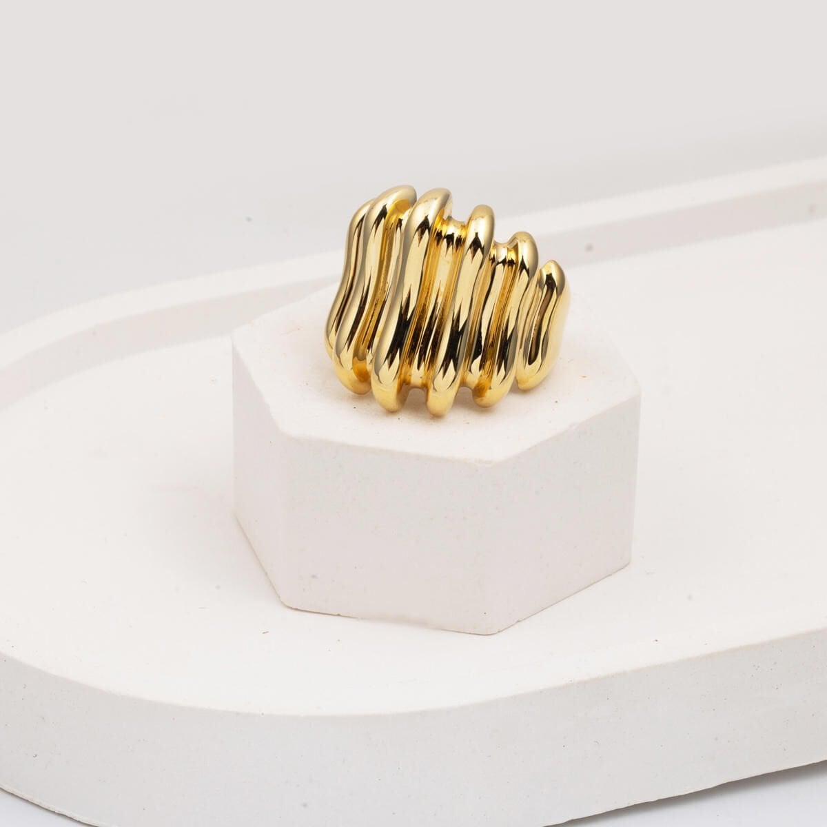 14K Yellow Gold Sequence Ring