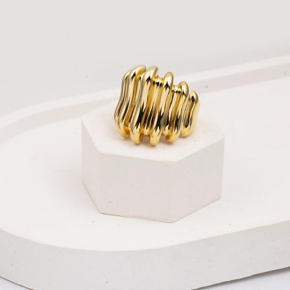 14K Yellow Gold Sequence Ring