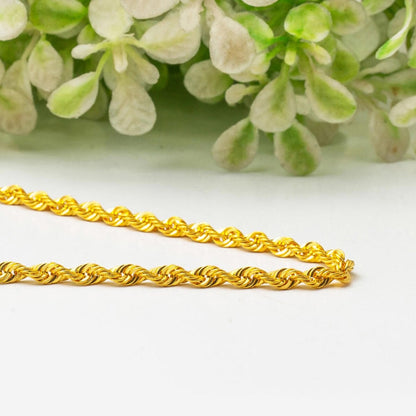 14K Yellow Gold 6 mm Wide Twisted Chain Necklace