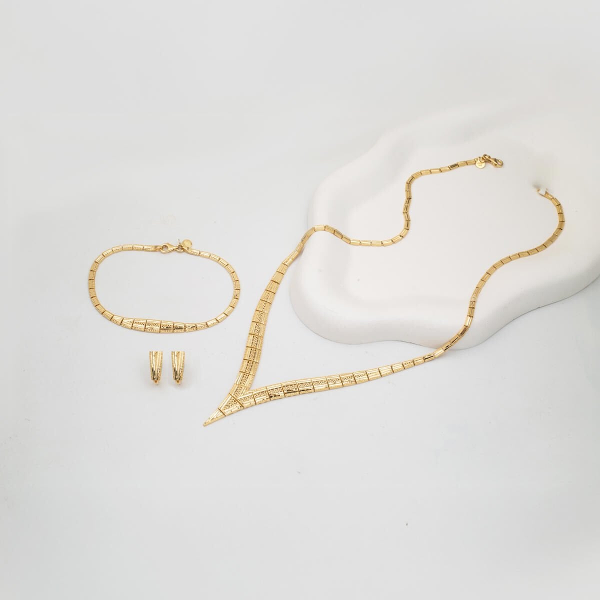 14K Yellow Gold Tennis Jewelry Set